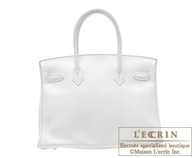 Hermes　Birkin bag 30　White　Swift leather　Silver hardware