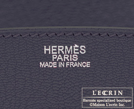 Hermes Birkin bag 30 Blue indigo Chevre myzore goatskin Silver