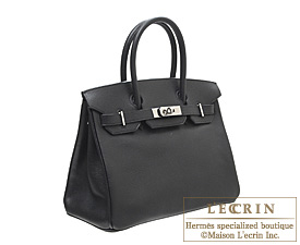 Hermes　Birkin bag 30　Black　Vache liegee leather　Silver hardware