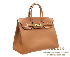 Hermes Birkin bag 35 Cognac Epsom 