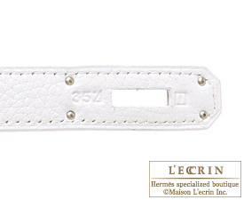 Hermes　Birkin bag 30　White　Toile H/Clemence　Silver hardware