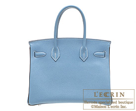 Hermes　Birkin bag 30　Blue jean/Blue indigo　Togo leather　Ruthenium hardware