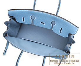 Hermes　Birkin bag 35　Blue jean　Togo leather　Silver hardware