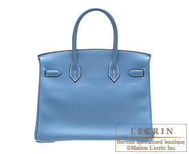 Hermes　Birkin bag 30　Blue jean　Swift leather　Silver hardware