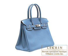 Hermes　Birkin bag 30　Blue jean　Swift leather　Silver hardware
