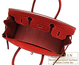Hermes　Birkin bag 30　Braise　Porosus crocodile skin　Silver hardware