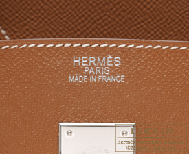 Hermes　Birkin bag 35　Gold　Epsom leather　Silver hardware 