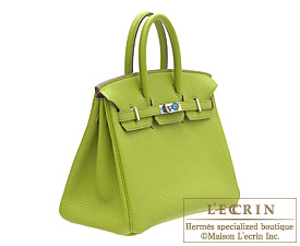 Hermes　Birkin bag 25　Anis green　Togo leather　Silver hardware