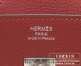 hermes birkin 30 (stamp i (2005)) rouge garance fjord leather gold
