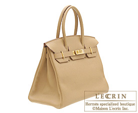 Hermes　Birkin bag 30　Tabac camel　Clemence leather　Gold hardware