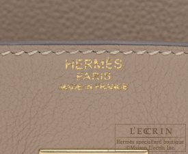 Hermes　Birkin bag 30　Gris tourterelle　Clemence leather　Gold hardware
