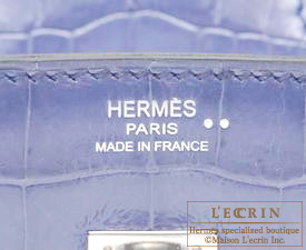 Hermes　Birkin bag 25　Blue brighton　Niloticus crocodile skin　Silver hardware