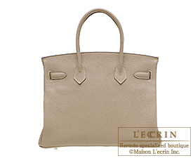Hermes　Birkin bag 35　Gris tourterelle/Mouse grey　Clemence leather　Silver hardware