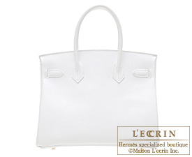 Hermes　Birkin bag 30　White　Epsom leather　Gold hardware