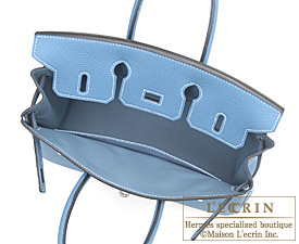 Hermes　Birkin bag 25　Blue jean　Togo leather　Silver hardware
