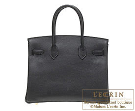 Hermes　Birkin bag 30　Black　Vache liegee leather　Gold hardware