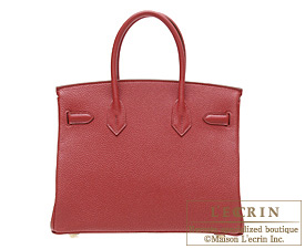 Hermes　Birkin bag 30　Rouge garance　Togo leather　Gold hardware