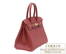 Hermes　Birkin bag 30　Rouge garance　Togo leather　Gold hardware