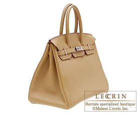 Hermes　Birkin bag 35　Tabac camel　Clemence leather　Silver hardware
