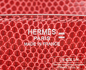 Hermes　Birkin bag 25　Rouge moyen　Lizard skin　Silver hardware