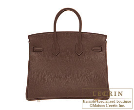 Hermes　Birkin bag 25　Chocolat　Togo leather　Gold hardware