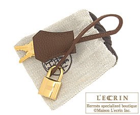 Hermes　Birkin bag 25　Chocolat　Togo leather　Gold hardware