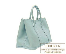 Hermes　Garden Party bag 30/TPM　Ciel　Negonda leather　Silver hardware