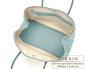 Hermes　Garden Party bag 30/TPM　Ciel　Negonda leather　Silver hardware