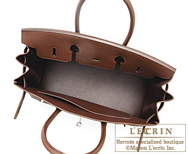 Hermes　Birkin bag 35　Terre/Dark brown　Fjord leather　Silver hardware