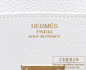 Hermes　Birkin bag 30　White　Clemence leather　Gold hardware