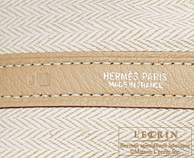 Hermes　Garden Party bag 30/TPM　Beige　Buffalo sindhu leather　Silver hardware