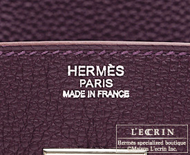 Hermes　Birkin bag 30　Raisin　Togo leather　Silver hardware