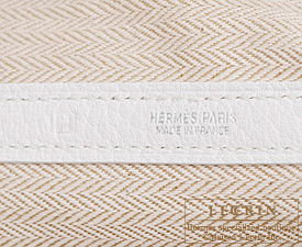 Hermes　Garden Party bag 30/TPM　White　Negonda leather　Silver hardware