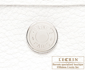 Hermes　Garden Party bag 30/TPM　White　Negonda leather　Silver hardware