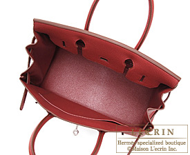Hermes　Birkin bag 35　Rouge garance/Bright red　Togo leather　Silver hardware
