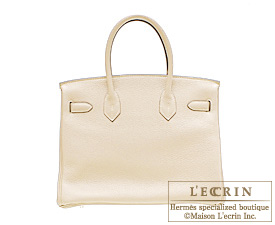Hermes　Birkin bag 35　Parchemin/Parchment beige　Clemence leather　Silver hardware