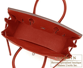 Hermes　Birkin bag 30　Rouge garance　Epsom leather　Silver hardware