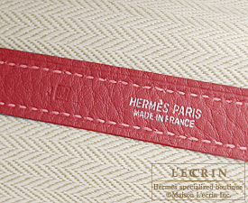 Hermes　Garden Party bag 30/TPM　Rouge venitienne　Buffalo sindhu leather　Silver hardware