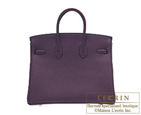Hermes　Birkin bag 25　Raisin　Togo leather　Silver hardware