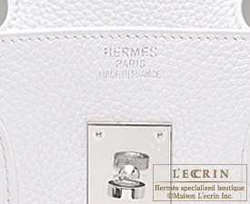 Hermes　Birkin bag 40　White　Clemence leather　Silver hardware