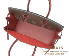 Hermes　Birkin bag 30　Chocolat/Rouge garance　Togo leather　Silver hardware