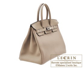 Hermes　Birkin bag 35　Gris tourterelle/Gris tourterelle grey　Togo leather　Silver hardware