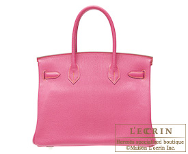 Hermes　Birkin bag 30　Rose shocking/Orange　Chevre myzore goatskin　Silver hardware