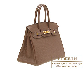 Hermes　Birkin bag 25　Alezan　Togo leather　Gold hardware