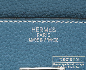 Hermes　JPG Shoulder Birkin　Blue jean　Clemence leather　Silver hardware