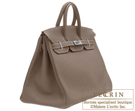 Hermes　Birkin bag 40　Etoupe/Taupe grey　Clemence leather　Silver hardware