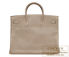 Hermes　Birkin bag 40　Gris tourterelle/Mouse grey　Clemence leather　Silver hardware