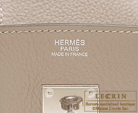 Hermes　Birkin bag 40　Gris tourterelle/Mouse grey　Clemence leather　Silver hardware