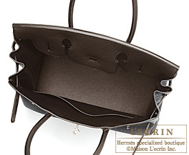 Hermes　Birkin bag 30　Black/Ebene　Clemence leather　Silver hardware