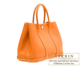Hermes　Garden Party bag 30/TPM　Orange　Negonda leather　Silver hardware